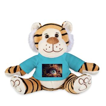looking eye by daniel costa 4 - Plush Tiger - atoll blue - Front