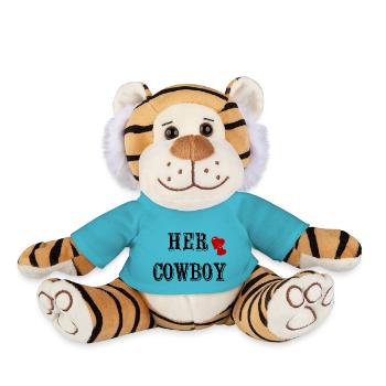 Cowboy, Valentine's Day, Matching Look, Matching Pair - Plush Tiger - atoll blue - Front