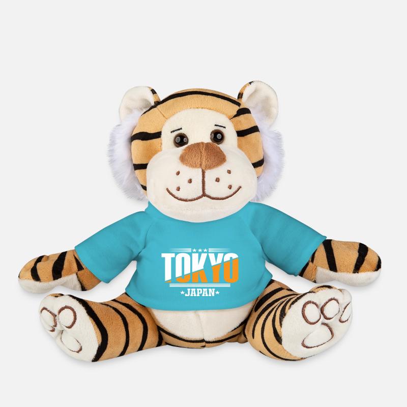 Tokyo Japan - Plush Tiger - atoll blue