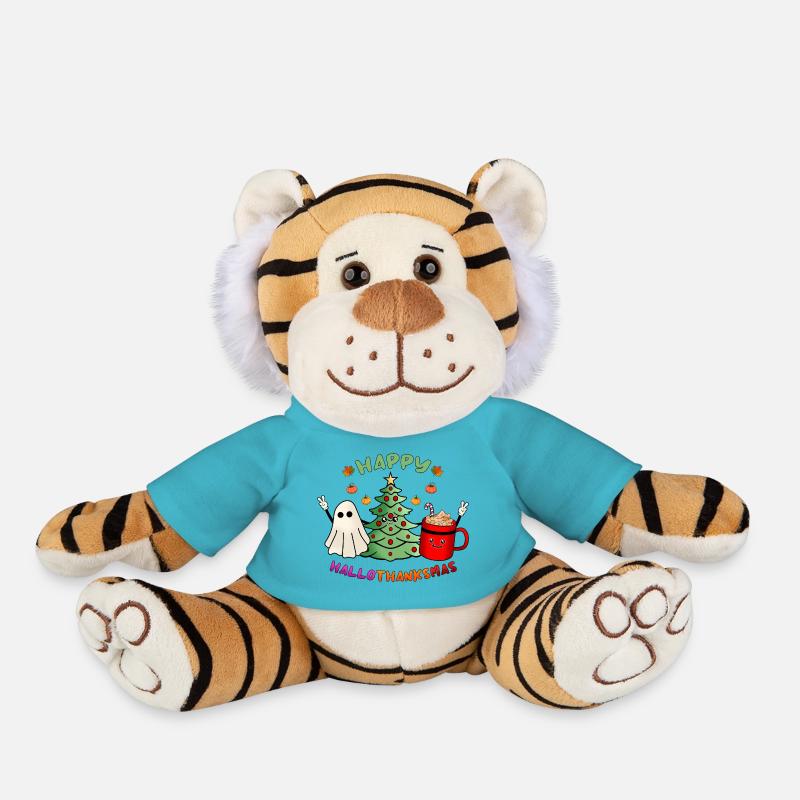 Joyeux Hallothanksmas Boo Tree & Cocoa Lover - Peluche Tigre - bleu outremer