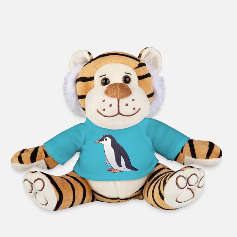 Pingouin - Peluche Tigre - bleu outremer