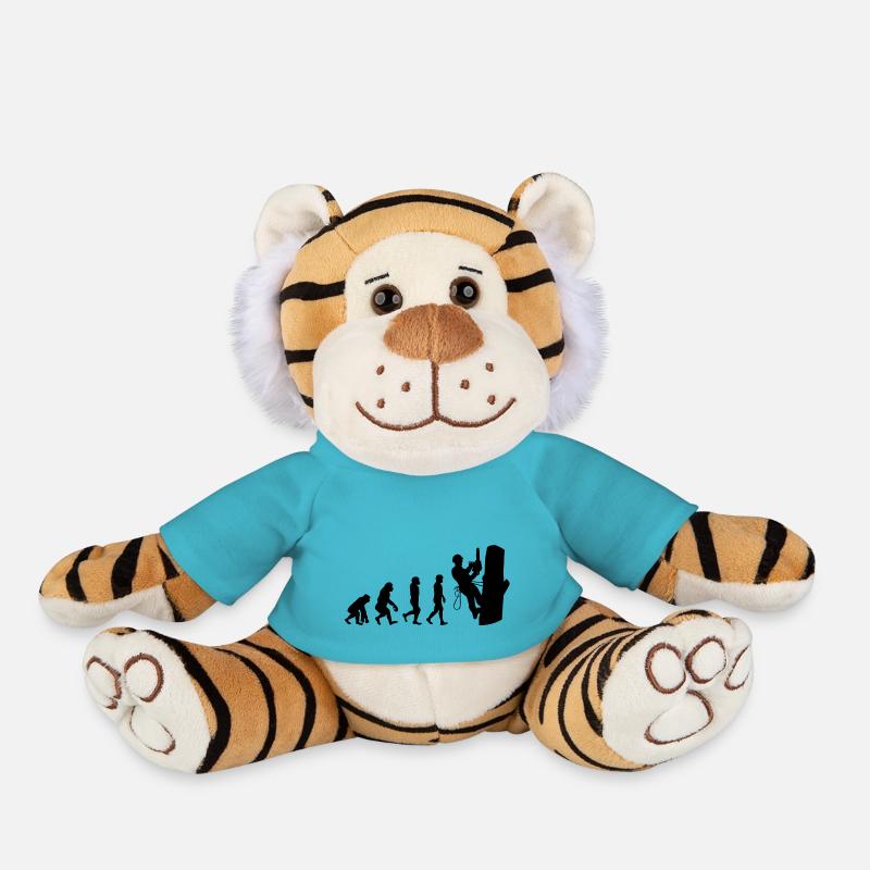 Arboriculteur Grimpeur Escalade Tondeuse Evolution - Peluche Tigre - bleu outremer