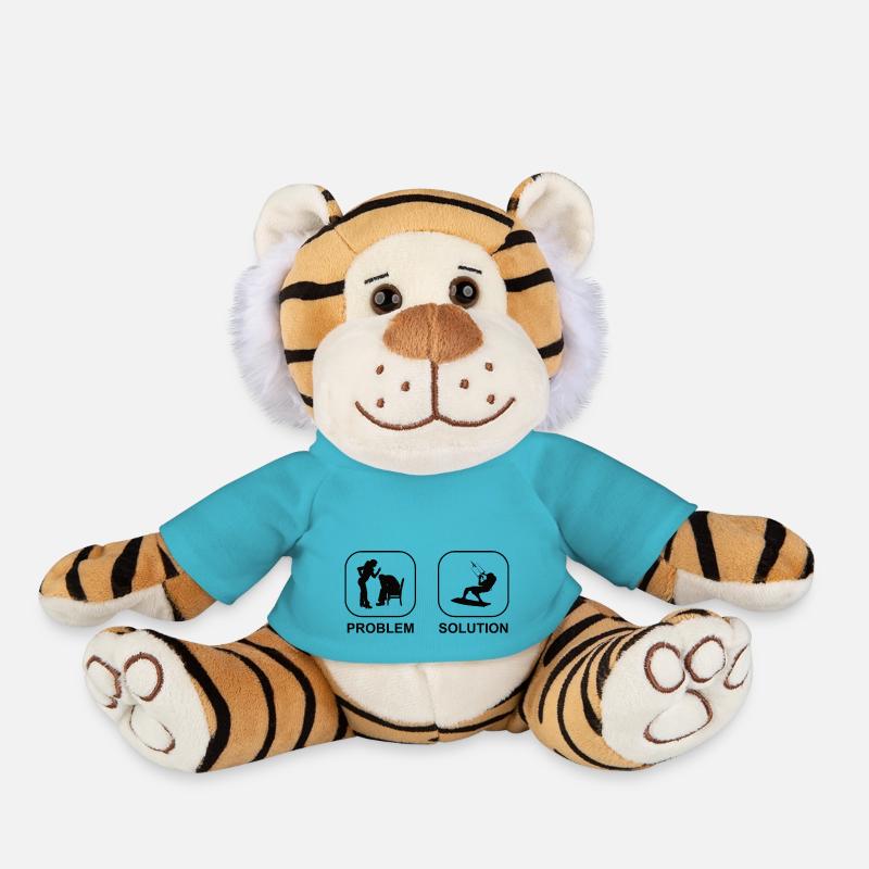Windsurfer Cadeau Planche à voile Surf Kitesurfer - Peluche Tigre - bleu outremer