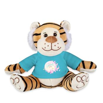 Butterflies Flowers Summer Holiday Time - Plush Tiger - atoll blue - Front