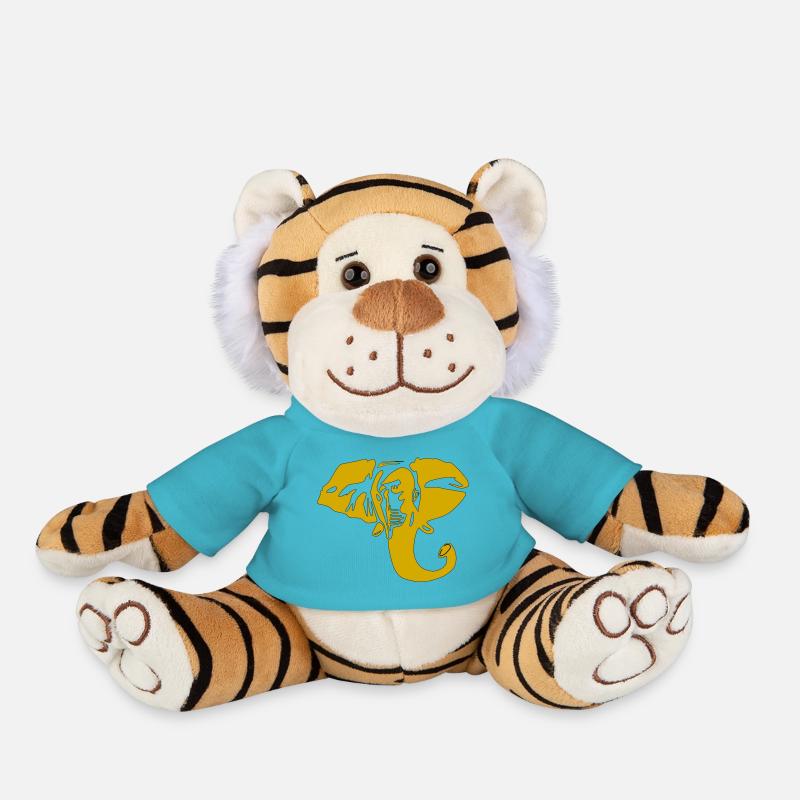 éléphant - Peluche Tigre - bleu outremer