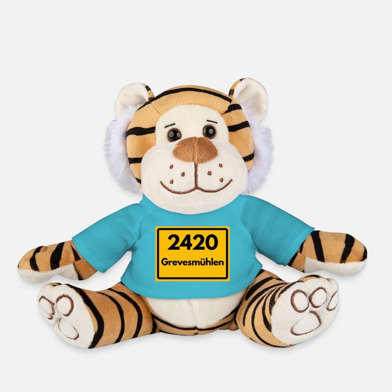 ANCIEN CODE POSTAL RETRO 2420 GREVESMÜHLEN - Peluche Tigre - bleu outremer