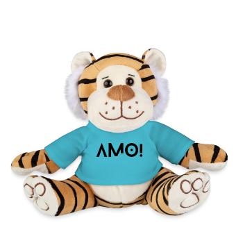 Amo - show who you love! Cupid is in the air - Plush Tiger - atoll blue - Front