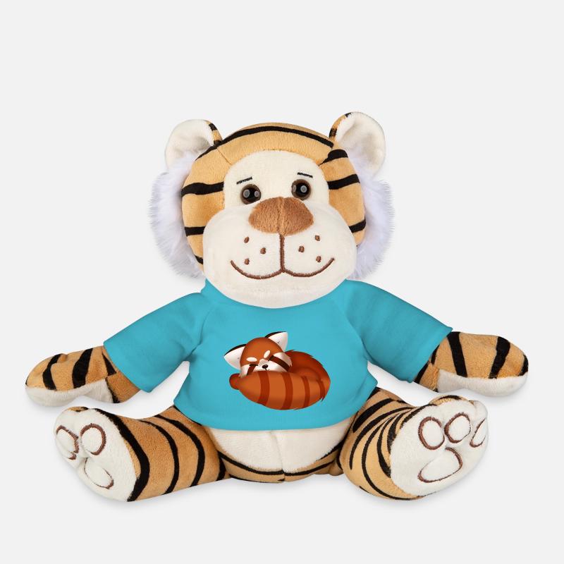 Roter Panda, schlafend - Plüschtiger - Atollblau