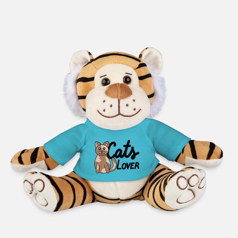 cats lover - Peluche Tigre - bleu outremer