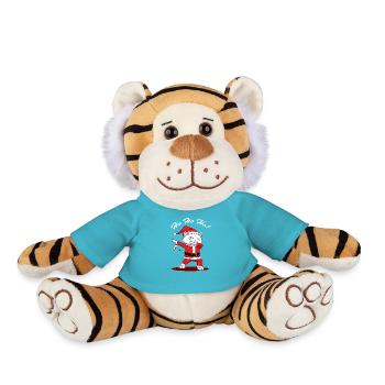 Ho Ho Ho Dabbing Cat Santa Claus Dab Katze - Plüschtiger - Atollblau - Vorne
