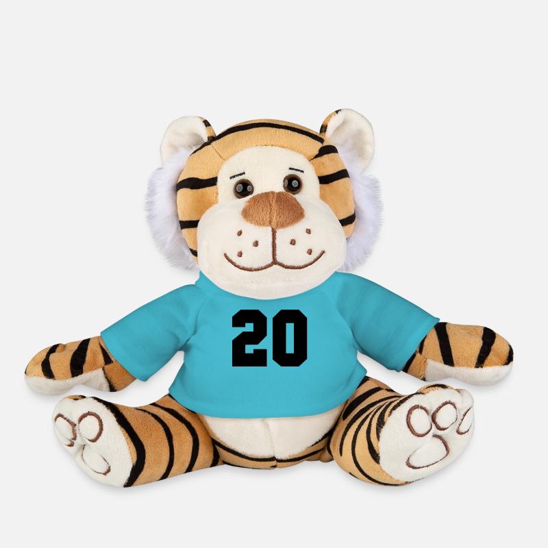 20 - Number 20 - 20 years - Plush Tiger - atoll blue