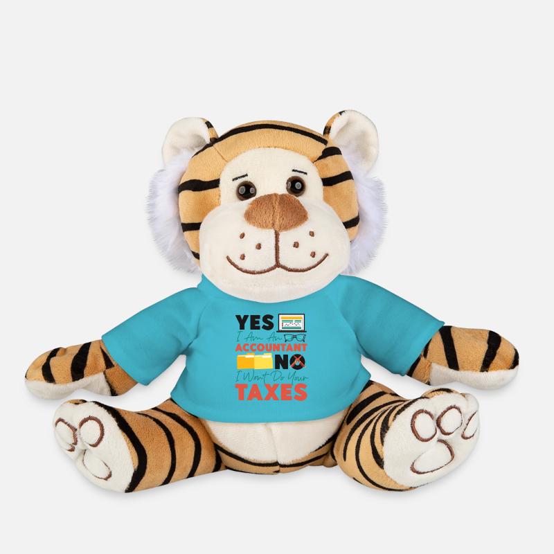 Comptable Comptable Comptable - Peluche Tigre - bleu outremer