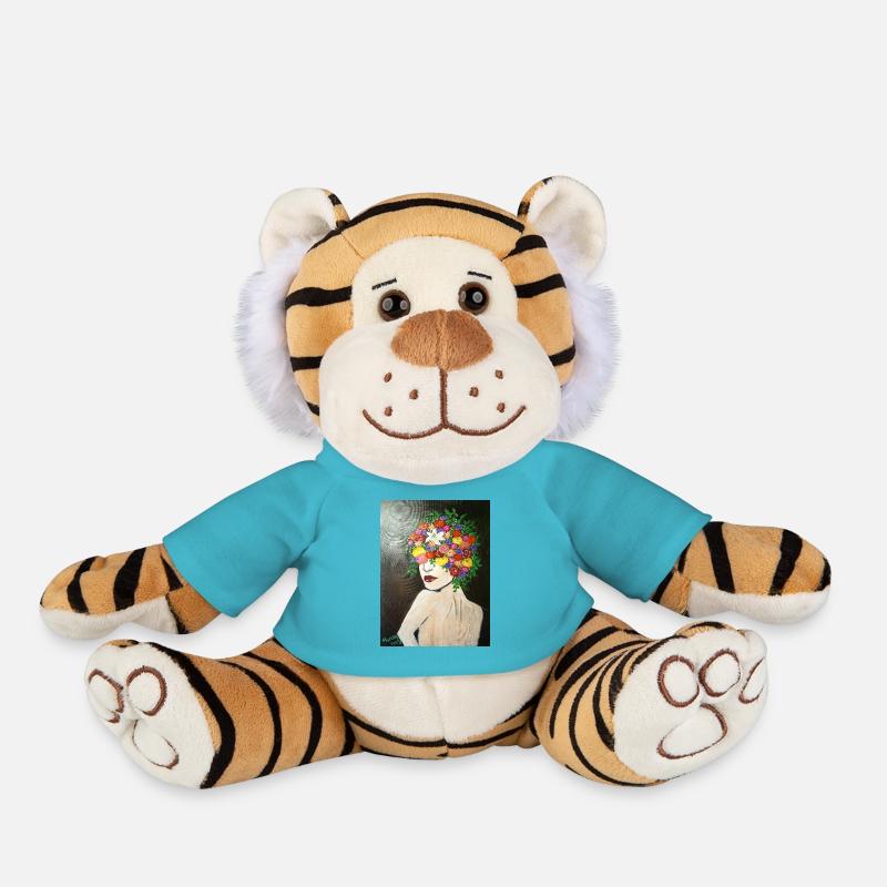 0277 Lily 2021 plus2 Mumzy Maria Überstein - Plush Tiger - atoll blue