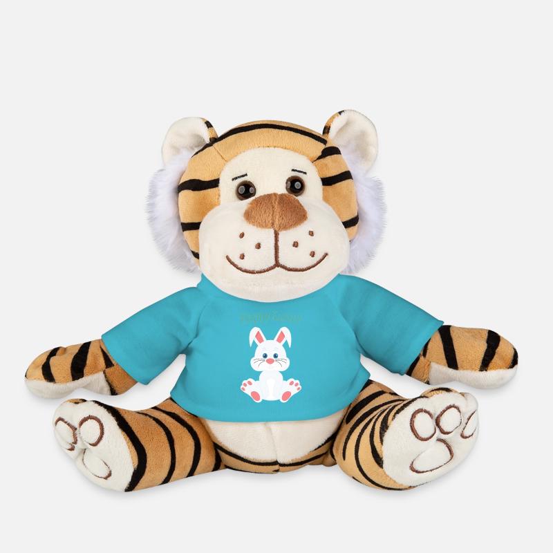 Lapin de Pâques mignon - Peluche Tigre - bleu outremer