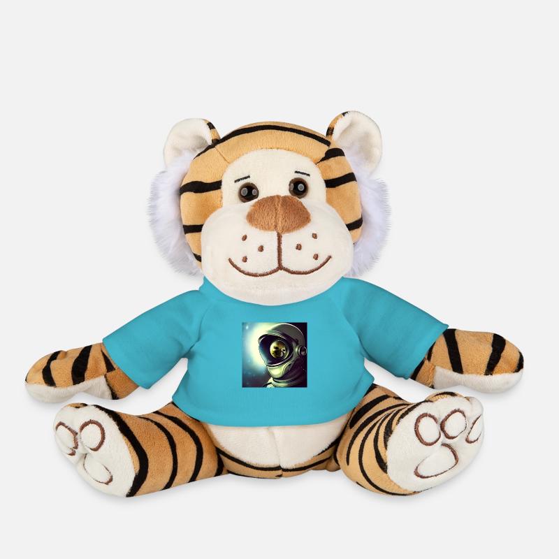 Héros de l’espace - Peluche Tigre - bleu outremer
