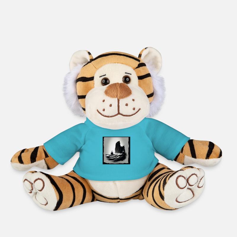 rough sea with cliffs - Plush Tiger - atoll blue