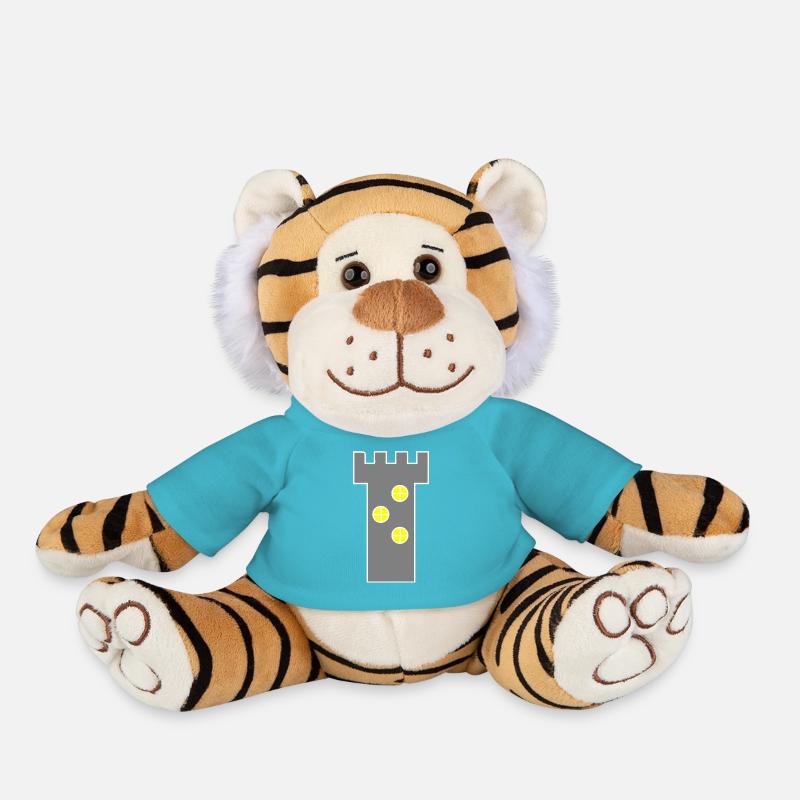 Castle Tower - Plush Tiger - atoll blue