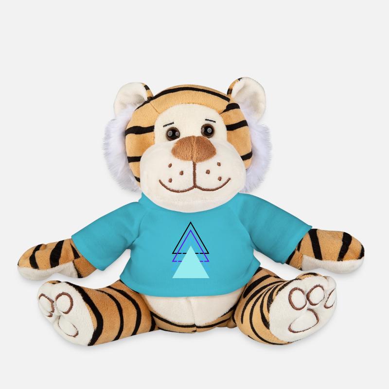 Triangles - Plush Tiger - atoll blue
