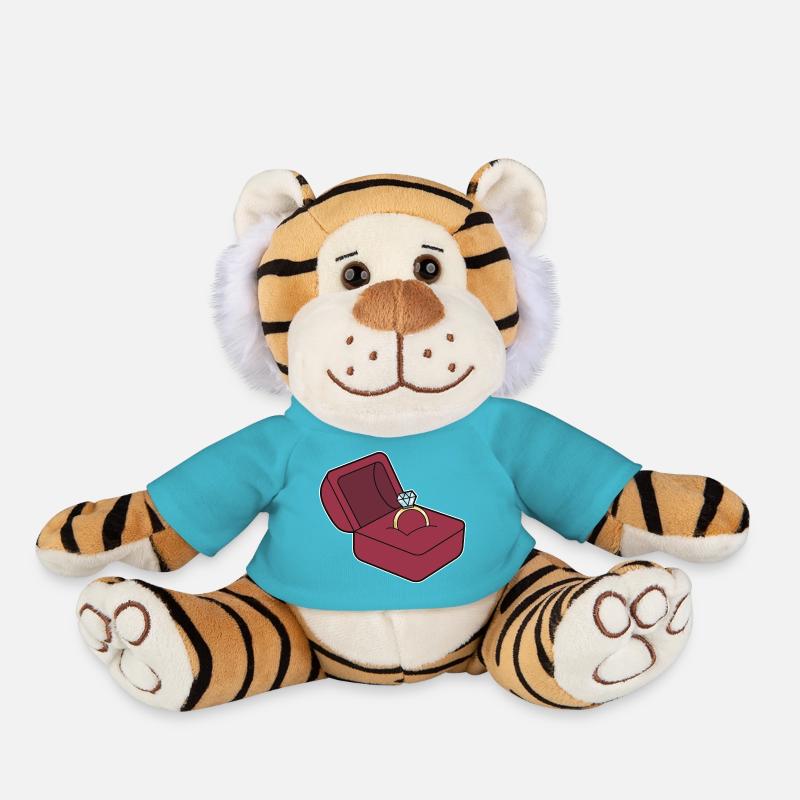 Demande en mariage - Peluche Tigre - bleu outremer