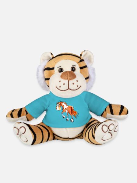 Knuffiger Pinto - Westernpferd - Plüschtiger - Atollblau