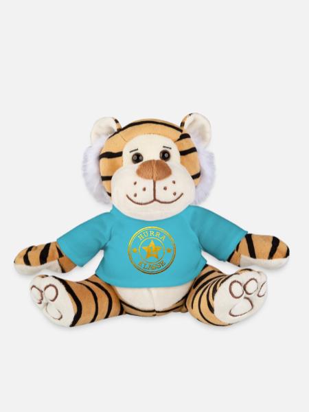Hurra 1. Klasse - Abzeichen mit Stern - gold  - Plüschtiger - Atollblau