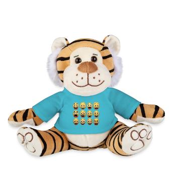 The Silly Expressions - Plush Tiger - atoll blue - Front