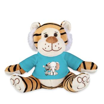 Éléphant et zèbre - Peluche Tigre - bleu outremer - Devant