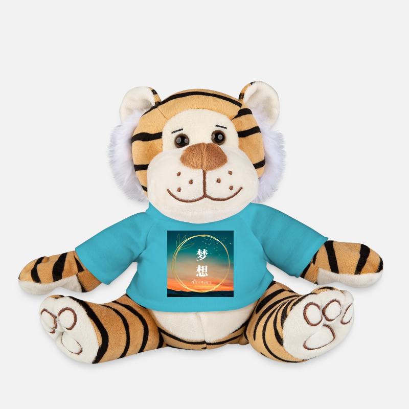Rêves Coucher de soleil - Peluche Tigre - bleu outremer