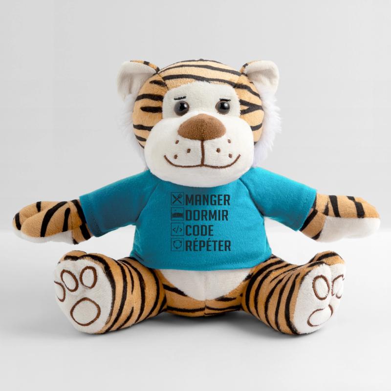 Manger, Dormir, Code, Répéter Peluche Tigre