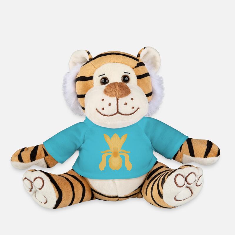 Golden Iris Bloom - Plush Tiger - atoll blue