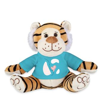Coeur abstrait dessin au trait - Peluche Tigre - bleu outremer - Devant