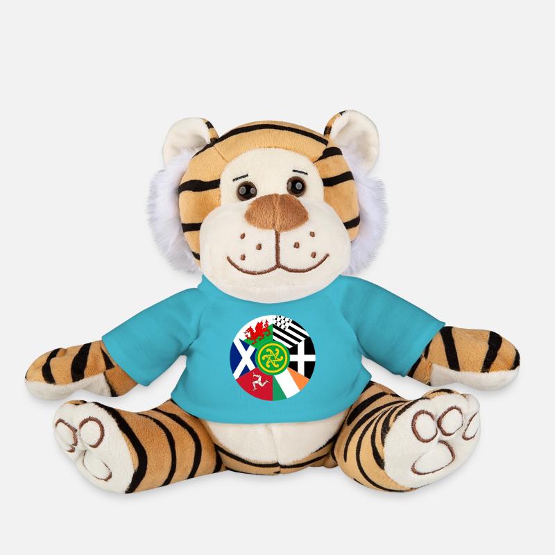 Celtic Nations Flags, Pan Celtic, Wales, Scotland - Plush Tiger - atoll blue
