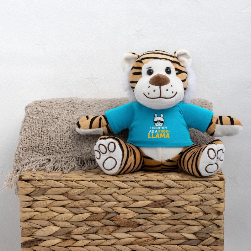 I Identify As A Probllama Cool Lama Problem Spruch Plush Tiger