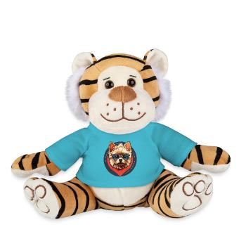 Yorkshire Yorkshire Terrier cool avec lunettes de soleil - Peluche Tigre - bleu outremer - Devant