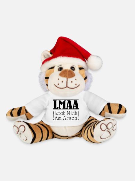 LMAA Leck Mich Am Arsch Shirt Geschenk Idee - Weihnachtstiger - Weiß - Vorne