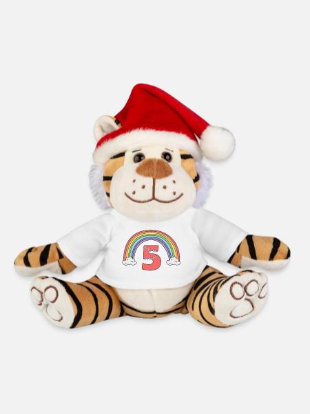 5. Geburtstag Regenbogen Pastell Niedlich Mädchen - Weihnachtstiger - Weiß