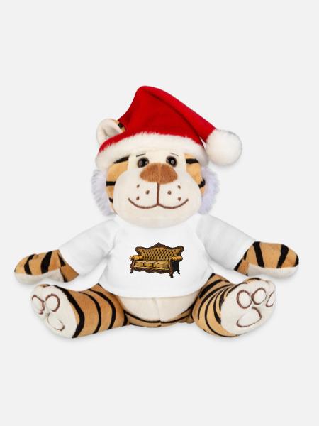Viktorianische Samt-Sofagrafik - Weihnachtstiger - Weiß