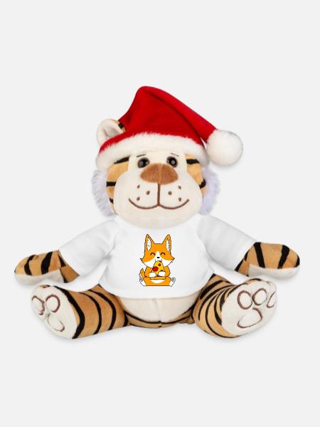 Shiba Inu Lustiges Shiba Inu Pizza - Weihnachtstiger - Weiß - Vorne