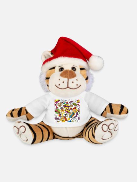 Comic Zeichentrick - Weihnachtstiger - Weiß