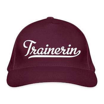 Trainerin - Bio-Baseballkappe - Burgunderrot - Vorne