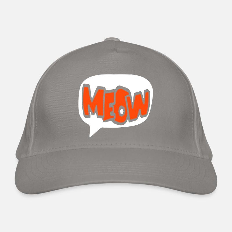 Meow Cat Meow Letters Speech Bubble Text Quote Organic Baseball Cap