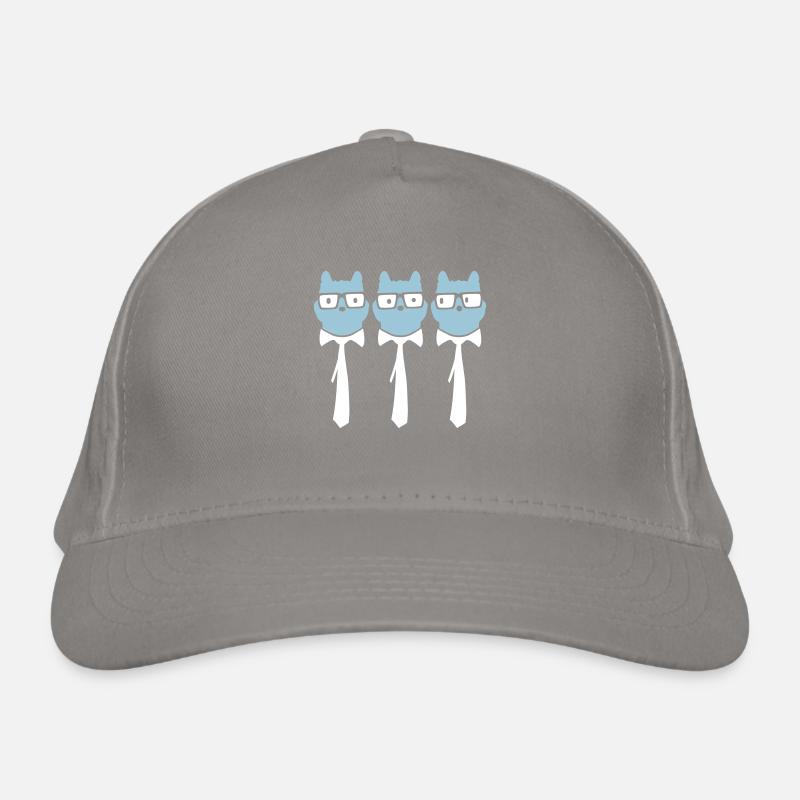 3 Clever Nerd Cat Horn-Rimmed Glasses Geek Tie Team Organic Baseball Cap