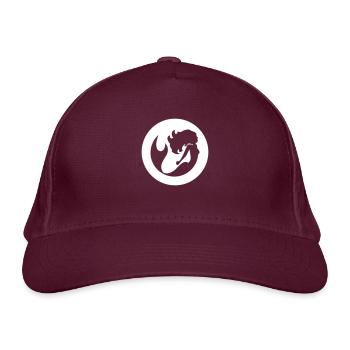2020 08 25 mermaid circle logo - Organic Baseball Cap - burgundy - Front