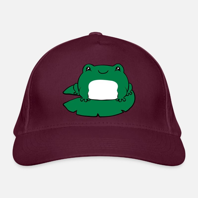 Frosch auf Seerose Bio-Baseballkappe