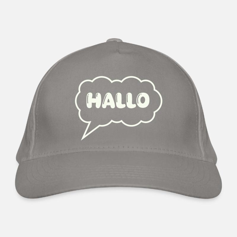 Speech bubble Hello Organic Baseball Cap