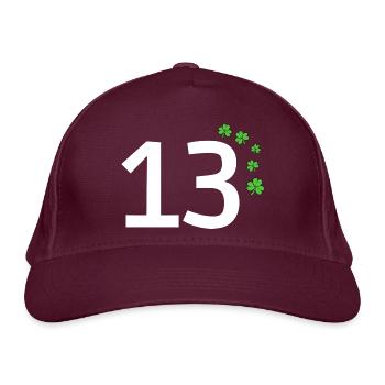 13 - Bio-Baseballkappe - Burgunderrot - Vorne