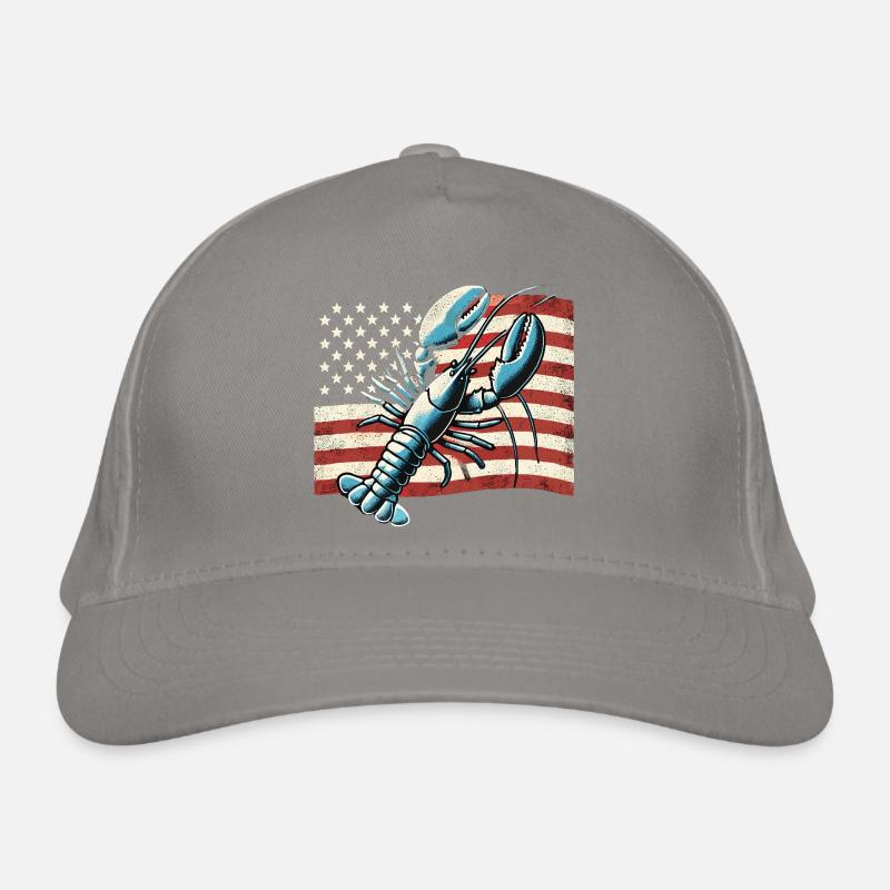 Homard devant le drapeau américain Casquette classique bio