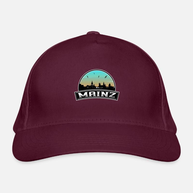 Mainz Deutschland Skyline Deutsches Souvenir - Bio-Baseballkappe - Burgunderrot