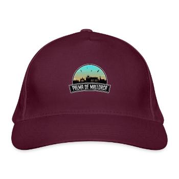 Palma De Mallorca Spain Skyline Spanish Souvenir - Organic Baseball Cap - burgundy - Front