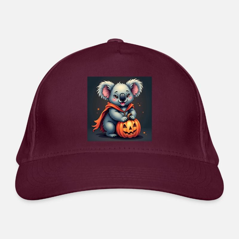 A chibi koala for Halloween - Organic Baseball Cap - burgundy